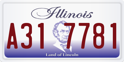 IL license plate A317781