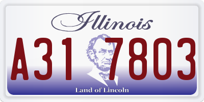 IL license plate A317803