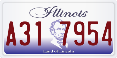 IL license plate A317954