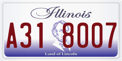 IL license plate A318007