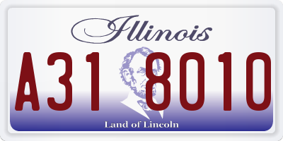 IL license plate A318010