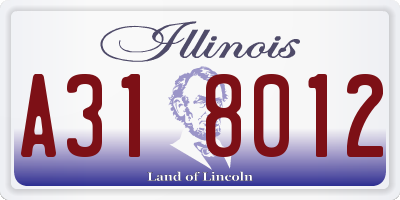 IL license plate A318012