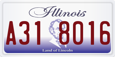IL license plate A318016