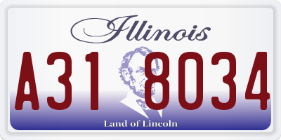 IL license plate A318034