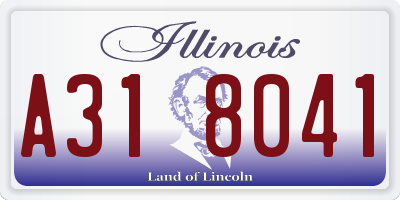 IL license plate A318041