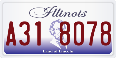 IL license plate A318078