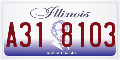 IL license plate A318103