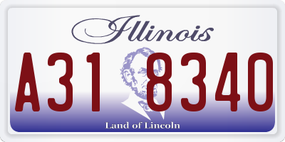 IL license plate A318340