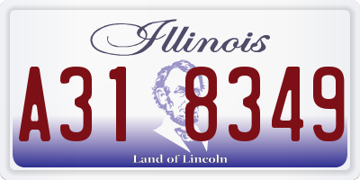 IL license plate A318349