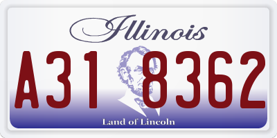 IL license plate A318362