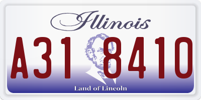IL license plate A318410