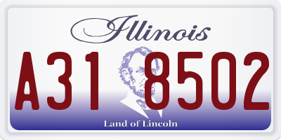 IL license plate A318502