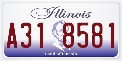 IL license plate A318581