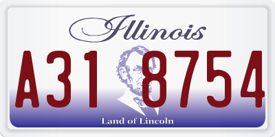IL license plate A318754