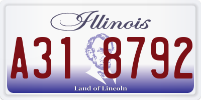 IL license plate A318792