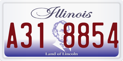 IL license plate A318854