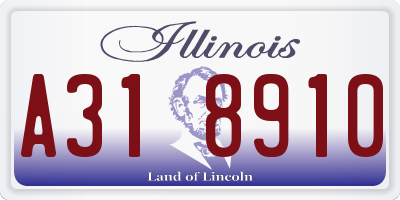 IL license plate A318910
