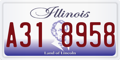 IL license plate A318958