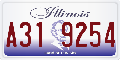 IL license plate A319254