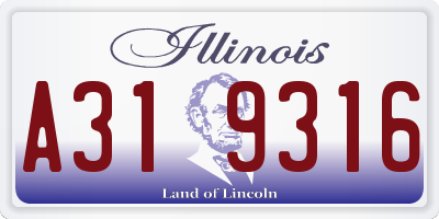 IL license plate A319316