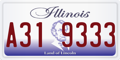 IL license plate A319333