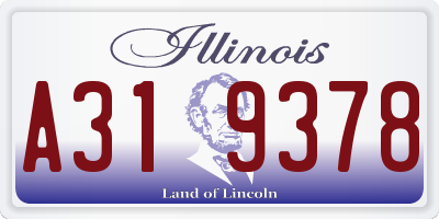 IL license plate A319378