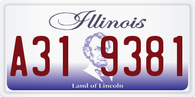 IL license plate A319381