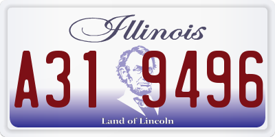 IL license plate A319496
