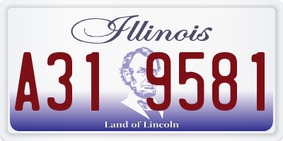 IL license plate A319581