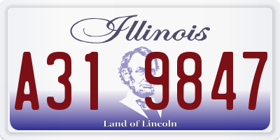 IL license plate A319847
