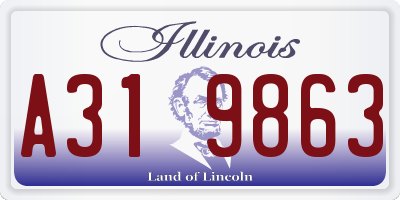 IL license plate A319863