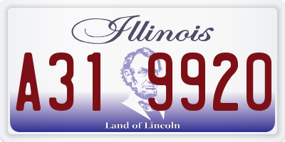 IL license plate A319920