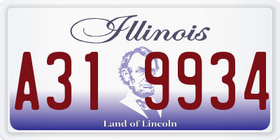 IL license plate A319934