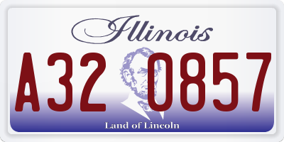 IL license plate A320857