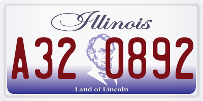 IL license plate A320892