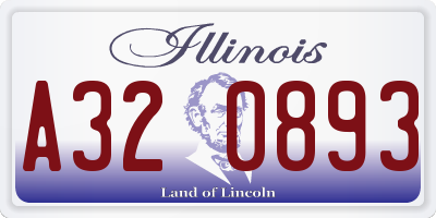 IL license plate A320893