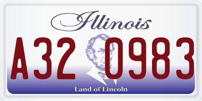 IL license plate A320983