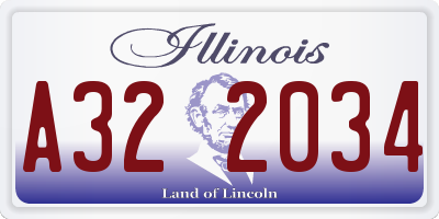 IL license plate A322034