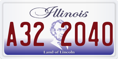 IL license plate A322040