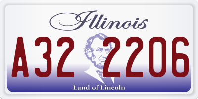 IL license plate A322206