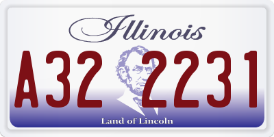 IL license plate A322231