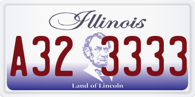 IL license plate A323333