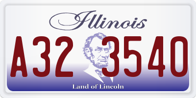 IL license plate A323540