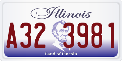 IL license plate A323981