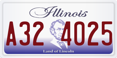 IL license plate A324025