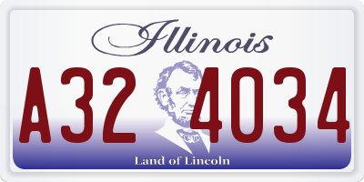 IL license plate A324034