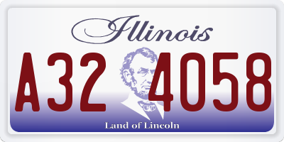 IL license plate A324058