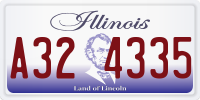 IL license plate A324335