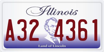 IL license plate A324361
