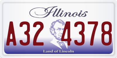 IL license plate A324378
